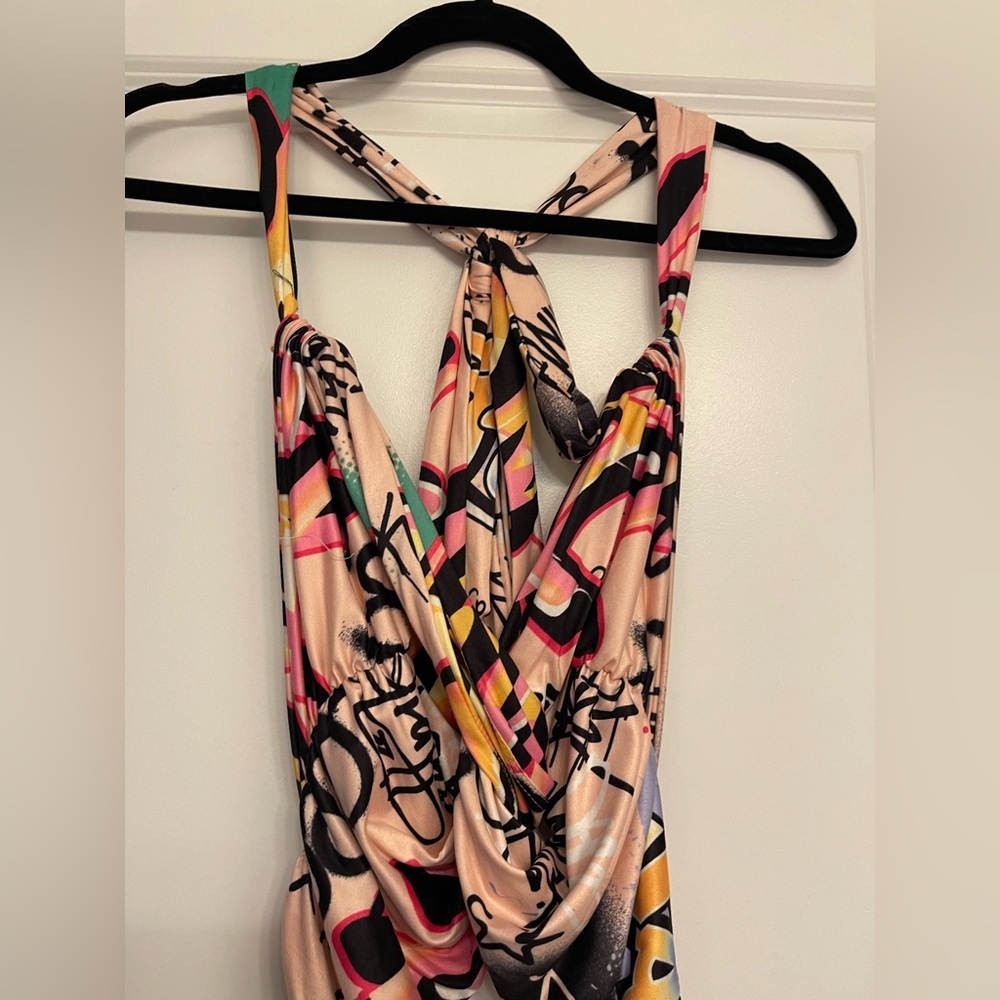 Colorful Abstract Halter Dress - Picture 2 of 3